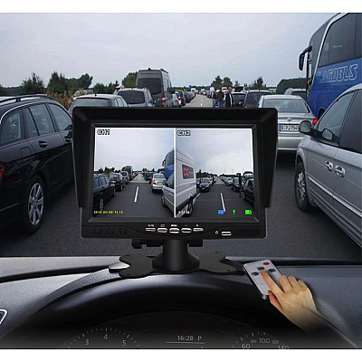 Set Monitor auto 2 camere metalice pentru tiruri autocare camioane Set Monitor auto 2 camere metalice pentru tiruri autocare camioane
