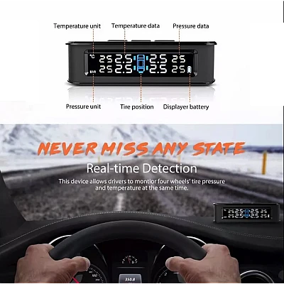 Sistem wireless monitorizare presiunea ROTI Display cu incarcare solara + 4 Capace Sistem wireless monitorizare presiunea ROTI Display cu incarcare solara + 4 Capace