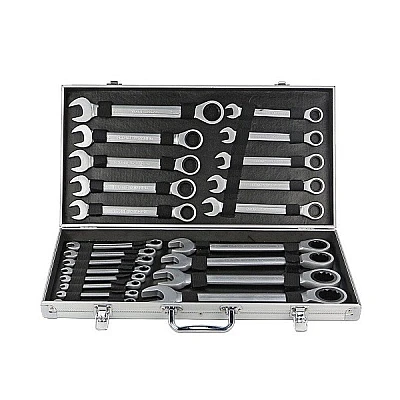 Trusa 22 chei fixe combinate cu clichet 6-32 Trusa 22 chei fixe combinate cu clichet 6-32