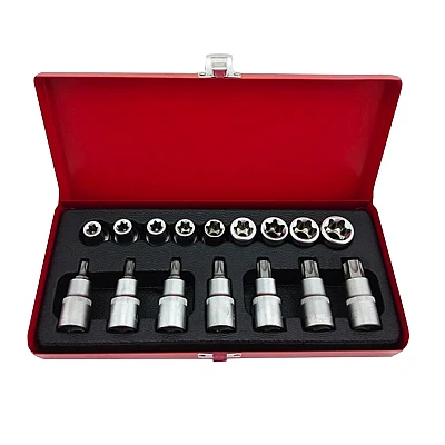 Trusa MLG-2029 16 piese chei tubulare capete biti torx Trusa MLG-2029 16 piese chei tubulare capete biti torx