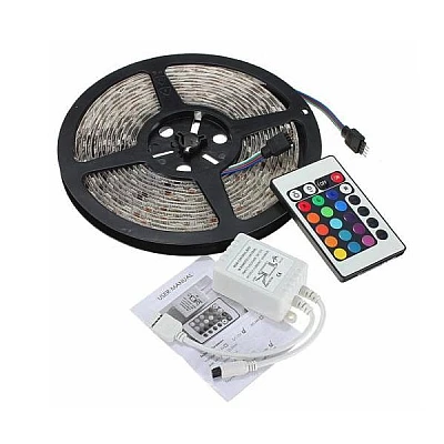 Kit banda RGB 5M 60W 1 Culoare / LED 15 Variatii ROSU VERDE ALBASTRU Kit banda RGB 5M 60W 1 Culoare / LED 15 Variatii ROSU VERDE ALBASTRU