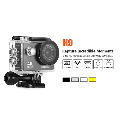 Camera Sport 4K HD ARGINTIE Carcasa rezistenta la Apa Camera Sport 4K HD ARGINTIE Carcasa rezistenta la Apa