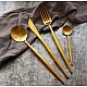 Set de 24 piese tacamuri in stil portughez- culoare auriu Set de 24 piese tacamuri in stil portughez- culoare auriu