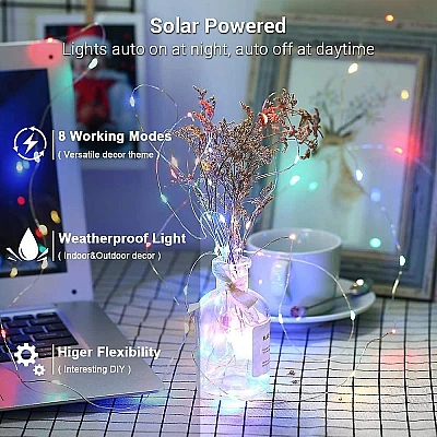 Ghirlanda COLORATA 5m 50LED la priza Luminoasa Decorativa din Cupru Ghirlanda COLORATA 5m 50LED la priza Luminoasa Decorativa din Cupru