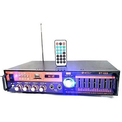 Amplificator de karaoke digital portabil cu Bluetooth egalizator USB Si intrare auxiliara Amplificator de karaoke digital portabil cu Bluetooth egalizator USB Si intrare auxiliara