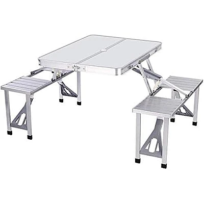 Masa de cafea 4 Scaune din aluminiu pentru camping în aer liber portabila si pliabila pentru picnic tip valiza Masa de cafea 4 Scaune din aluminiu pentru camping în aer liber portabila si pliabila pentru picnic tip valiza