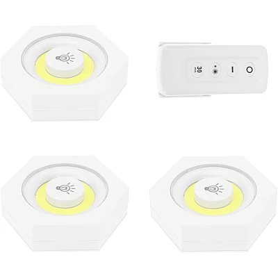 Set 3 Lampi Hexagonale LED Cob cu telecomanda si Butoane individuale Set 3 Lampi Hexagonale LED Cob cu telecomanda si Butoane individuale