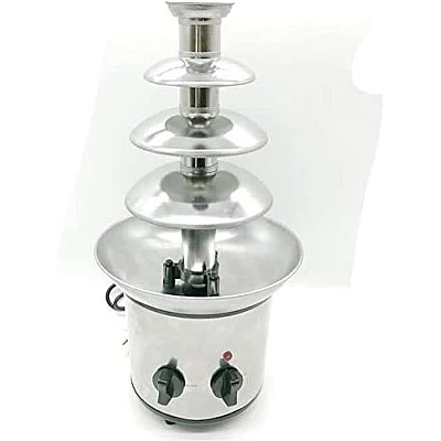 Fantana cu fondue de ciocolata 4 niveluri din orel inoxidabil Fantana cu fondue de ciocolata 4 niveluri din orel inoxidabil