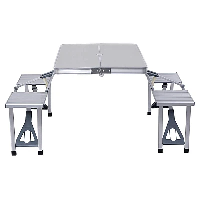 Masa de cafea 4 Scaune din aluminiu pentru camping în aer liber portabila si pliabila pentru picnic tip valiza Masa de cafea 4 Scaune din aluminiu pentru camping în aer liber portabila si pliabila pentru picnic tip valiza