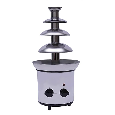 Fantana cu fondue de ciocolata 4 niveluri din orel inoxidabil Fantana cu fondue de ciocolata 4 niveluri din orel inoxidabil