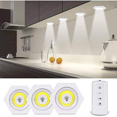 Set 3 Lampi Hexagonale LED Cob cu telecomanda si Butoane individuale Set 3 Lampi Hexagonale LED Cob cu telecomanda si Butoane individuale