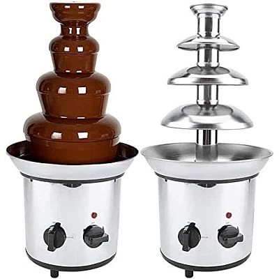 Fantana cu fondue de ciocolata 4 niveluri din orel inoxidabil Fantana cu fondue de ciocolata 4 niveluri din orel inoxidabil