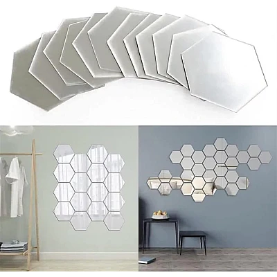 Set 12 Oglinzi Design Hexagon MARI 20x23 - Oglinzi Decorative Acrilice Cristal - Diamant - Fagure 12 bucati/set TA Set 12 Oglinzi Design Hexagon MARI 20x23 - Oglinzi Decorative Acrilice Cristal - Diamant - Fagure 12 bucati/set TA