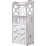 Raft de baie WPC alb Dulap 92x40x25 cm