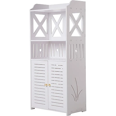 Raft de baie WPC alb Dulap 92x40x25 cm Raft de baie WPC alb Dulap 92x40x25 cm