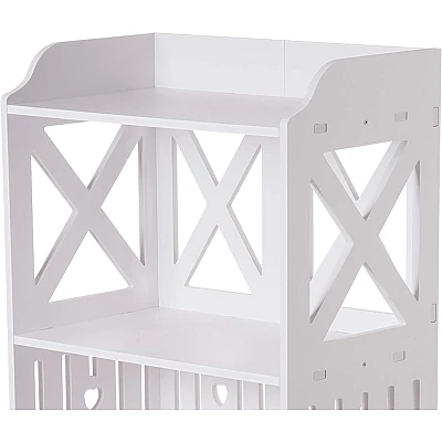 Raft de baie WPC alb Dulap 92x40x25 cm Raft de baie WPC alb Dulap 92x40x25 cm