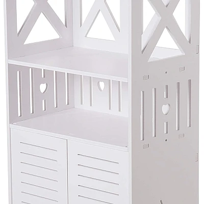 Raft de baie WPC alb Dulap 92x40x25 cm Raft de baie WPC alb Dulap 92x40x25 cm