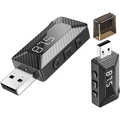 Bluetooth 2 in 1 receiver transmitter W3 cu display lcd pentru muzica pe frecventa radio Bluetooth 2 in 1 receiver transmitter W3 cu display lcd pentru muzica pe frecventa radio
