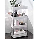 Suport depozitare cu 4 rafturi tip carucior modular pentru baie sau bucatarie Suport depozitare cu 4 rafturi tip carucior modular pentru baie sau bucatarie