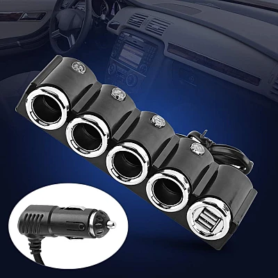 Priza auto 1504 cu 6 intrari 12V In-Car negru MULTIPLICATOR Priza auto 1504 cu 6 intrari 12V In-Car negru MULTIPLICATOR