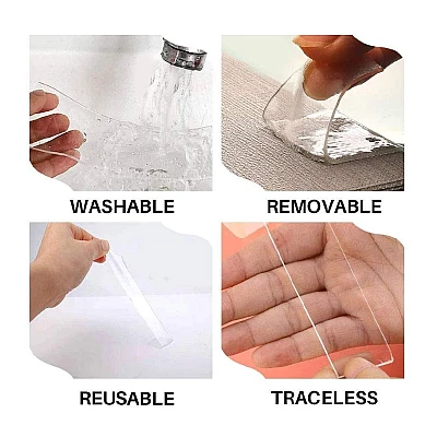 Set 2 Banda Ivy Grip 3M din SILICON transparent dublu adeziva incolora LL Set 2 Banda Ivy Grip 3M din SILICON transparent dublu adeziva incolora LL