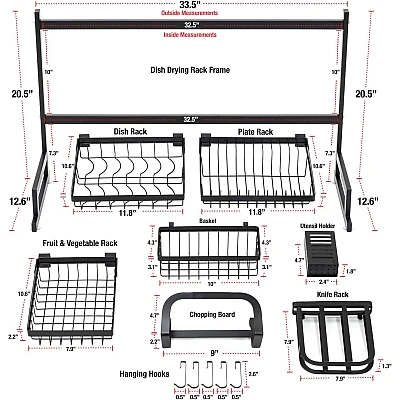 Organizator pentru uscat vasele 85 CM Organizator pentru uscat vasele 85 CM