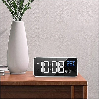 Ceas digital led mirror clock DS-3658L afisaj ALB Ceas digital led mirror clock DS-3658L afisaj ALB