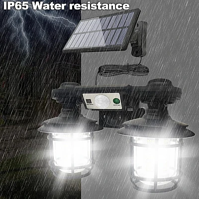 Lampa solara dubla 192 LED cu senzor miscare telecomanda si suport 30W cod JD 2216A Lampa solara dubla 192 LED cu senzor miscare telecomanda si suport 30W cod JD 2216A