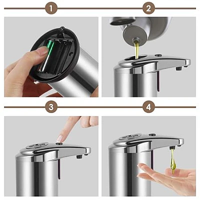 Dozator - Dispenser Inox de sapun Lichid cu senzor BS Dozator - Dispenser Inox de sapun Lichid cu senzor BS