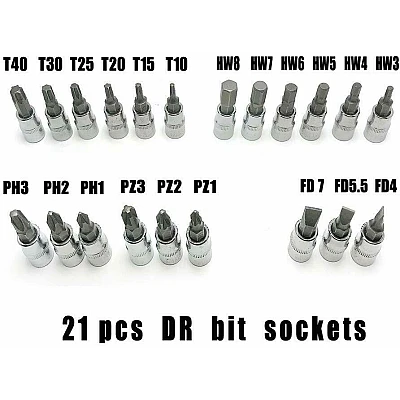 Trusa 46 Piese chei tubulare si biti Trusa 46 Piese chei tubulare si biti