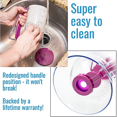 Dispenser Aluat pentru clatite transparent cu capac mov Dispenser Aluat pentru clatite transparent cu capac mov