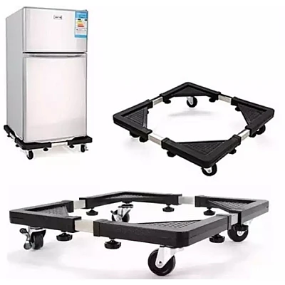 Suport NEGRU Mic Reglabil cu Roti pentru Electrocasnice Suport NEGRU Mic Reglabil cu Roti pentru Electrocasnice