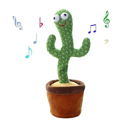 CACTUS dansator si vorbitor de plus cu LED-uri Colorate / Jucarie interactiva CACTUS dansator si vorbitor de plus cu LED-uri Colorate / Jucarie interactiva