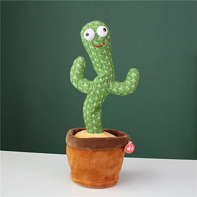 CACTUS dansator si vorbitor de plus cu LED-uri Colorate / Jucarie interactiva CACTUS dansator si vorbitor de plus cu LED-uri Colorate / Jucarie interactiva