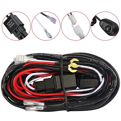 Cablaj cu releu si buton 480W 12V 40A pentru proiectoare LED sau Led Bar lungime 3m Cablaj cu releu si buton 480W 12V 40A pentru proiectoare LED sau Led Bar lungime 3m