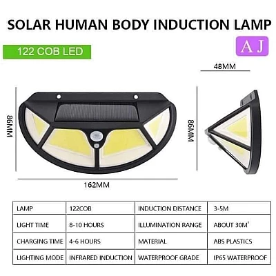 UB Set 2 Lampa solara SH -122 LED COB cu senzor de miscare si lumina 3 moduri ILUMINARE 