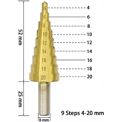 Set 3 FREZE Burghie in trepte pentru metal 4-32 mm Set 3 FREZE Burghie in trepte pentru metal 4-32 mm
