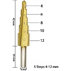 Set 3 FREZE Burghie in trepte pentru metal 4-32 mm  Set 3 FREZE Burghie in trepte pentru metal 4-32 mm