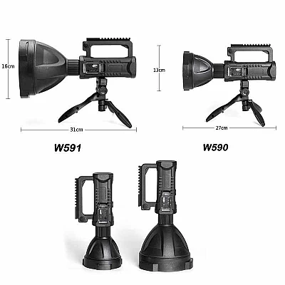 Lanterna de Mana W591 cu TREPIED , Baterie Externa 1000W LED foarte puternic P50 Lanterna de Mana W591 cu TREPIED , Baterie Externa 1000W LED foarte puternic P50