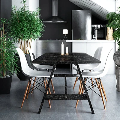 Set 3 X Autocolant Marmura NEGRU CU ALB 60 x 200 Autoadeziv Rezistent pentru Mobila Set 3 X Autocolant Marmura NEGRU CU ALB 60 x 200 Autoadeziv Rezistent pentru Mobila