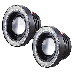 Set 2 Proiectoare 76 mm Angel Eyes cu LED DRL Lumina Alba 
