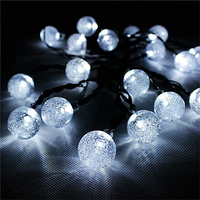 UB Ghirlanda 20m 120 LED Alb Rece Instalatie cu Globulete Cristal
