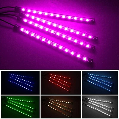 Benzi Ambientale 12LED Auto 8 Culori Telecomanda Benzi Ambientale 12LED Auto 8 Culori Telecomanda