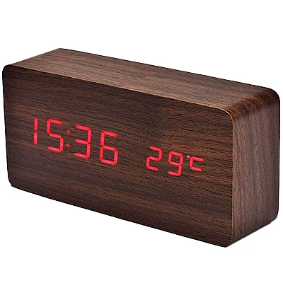 Ceas digital lemn VST-862 MARO LED cu Led ROSU Alarma si Termometru Ceas digital lemn VST-862 MARO LED cu Led ROSU Alarma si Termometru