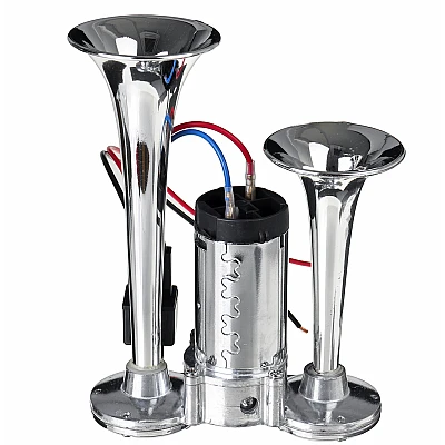 Claxon CHROME cu 2 goarne si compresor Claxon CHROME cu 2 goarne si compresor