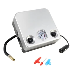 Compresor Auto AC595 12V 80PSI  Argintiu Patrat Compresor Auto AC595 12V 80PSI  Argintiu Patrat