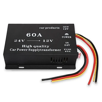 Convertor Auto 60A pentru Tensiune 24V - 12V Convertor Auto 60A pentru Tensiune 24V - 12V