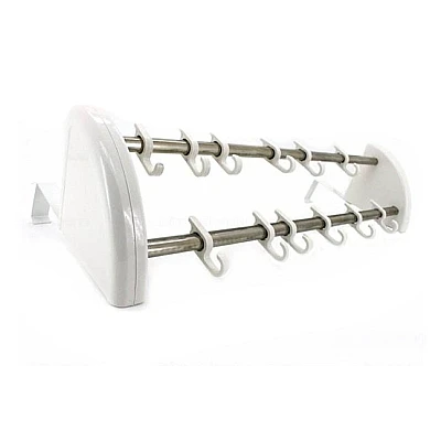 Cuier dublu pentru montare pe usa, 14 x 55 cm Cuier dublu pentru montare pe usa, 14 x 55 cm
