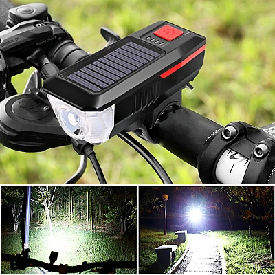 Far pentru Bicicleta LY-17 cu Incarcare Solara PR Far pentru Bicicleta LY-17 cu Incarcare Solara PR