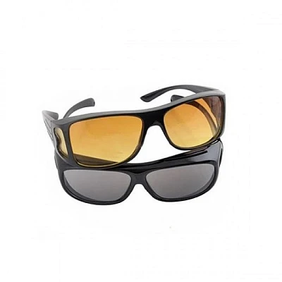 Set 2 Perechi Ochelari pentru Condus zi/noapte HD VISION Unisex Set 2 Perechi Ochelari pentru Condus zi/noapte HD VISION Unisex